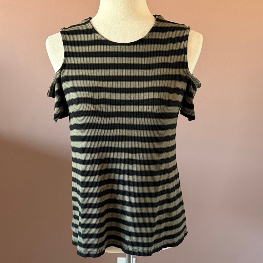 Michael Stars Striped Cold Shoulder Top